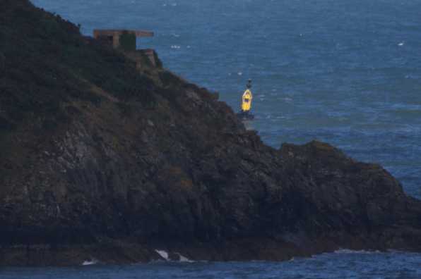 12 June 2020 - 19-05-14
Not often visible to us, it takes a high tide and a westerly wind to blow it out from behind the headland at Froward Point. - the West Rock buoy. A South Cardinal buoy, about three metres in diameter and weighing about six tons. It's a big buoy.
----------------------------
West Rock South Cardinal buoy, Dartmouth